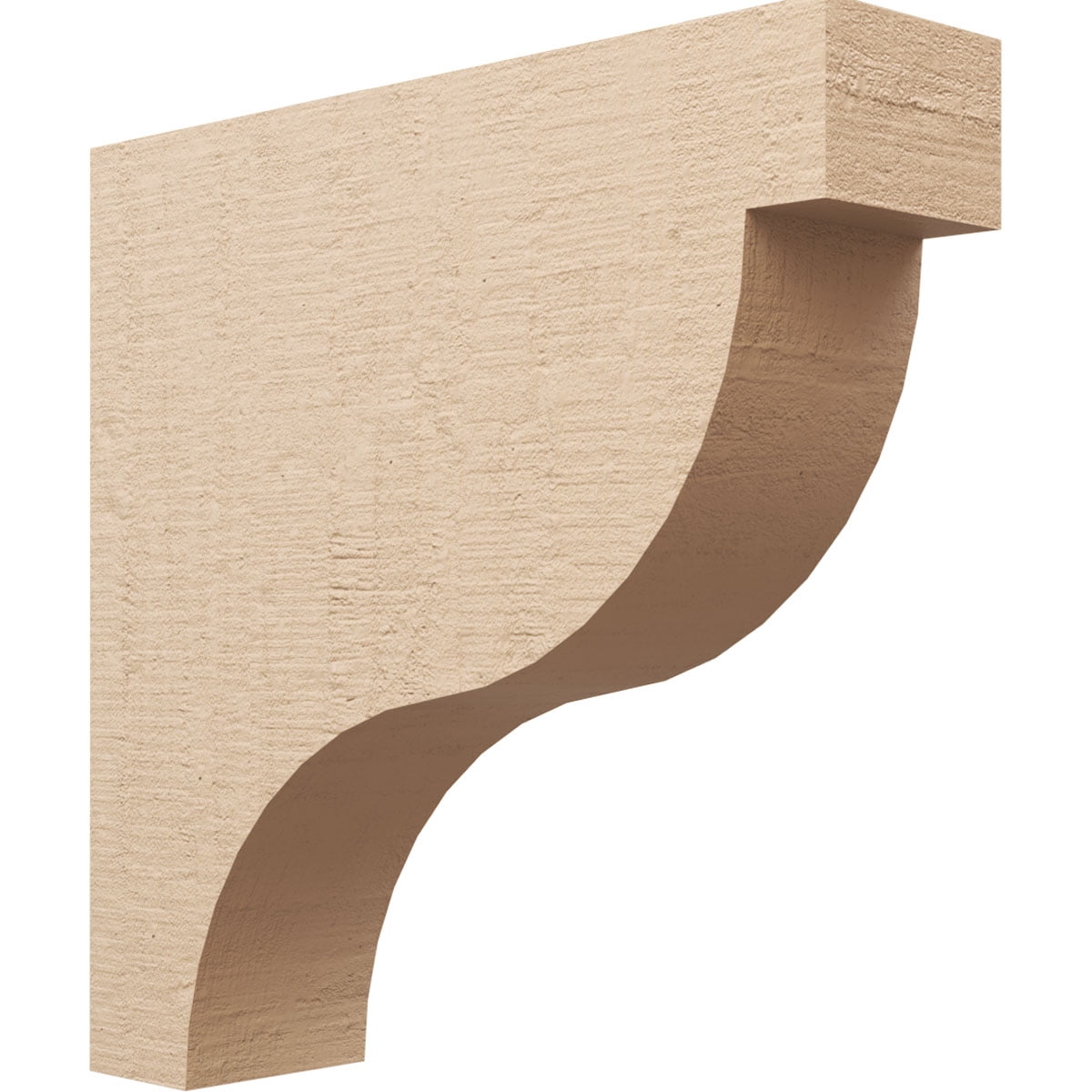 8"W x 32"D x 32"H Thin Garner Rough Cedar Woodgrain TimberThane Corbel, Primed Tan