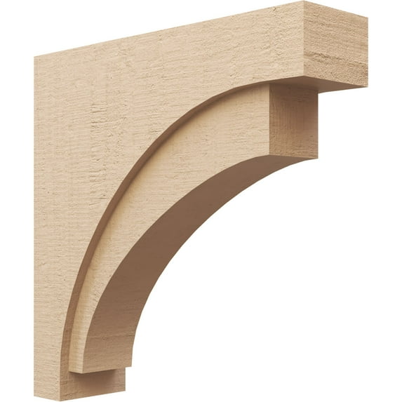 8"W x 32"D x 32"H Thin Rivera Rough Cedar Woodgrain TimberThane Corbel, Primed Tan