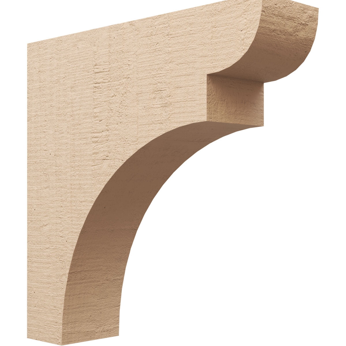 8"W x 32"D x 32"H Thin Yorktown Rough Cedar Woodgrain TimberThane Corbel, Primed Tan