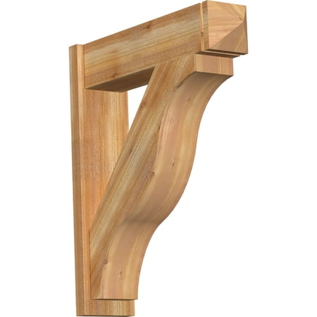 Ekena Millwork 8"W x 32"D x 36"H Funston Rough Sawn Arts and Crafts Outlooker, Western Red Cedar