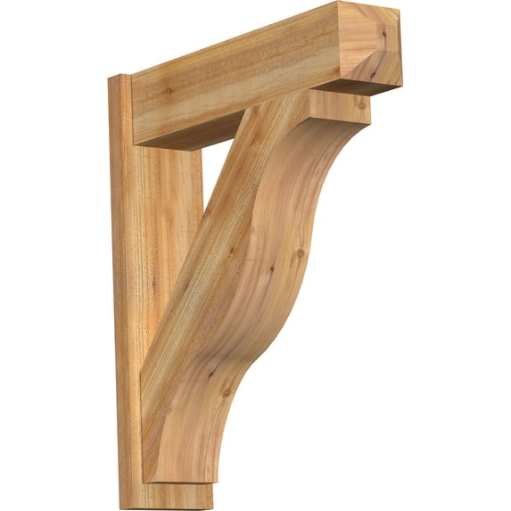 Ekena Millwork 8"W x 32"D x 36"H Funston Rough Sawn Craftsman Outlooker, Western Red Cedar