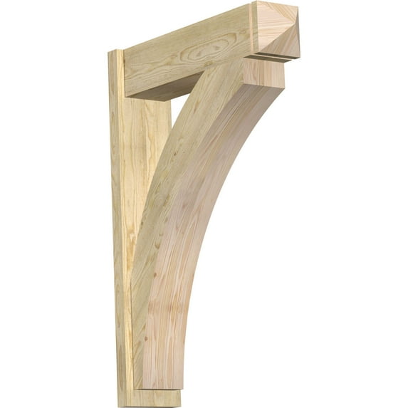 Ekena Millwork 8"W x 32"D x 44"H Thorton Rough Sawn Arts and Crafts Outlooker, Douglas Fir