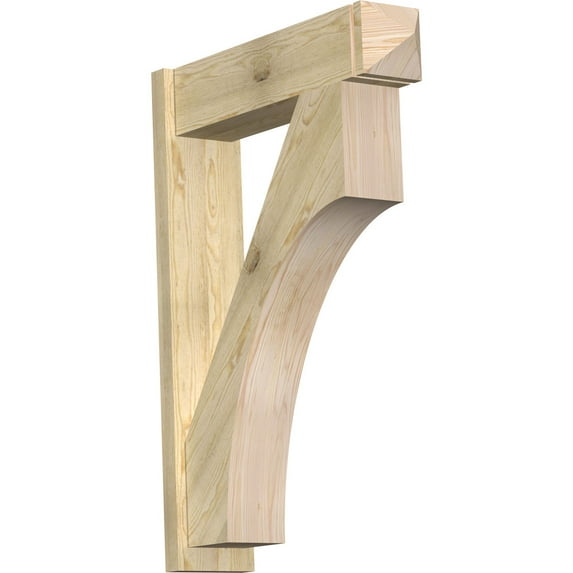 Ekena Millwork 8"W x 32"D x 44"H Westlake Rough Sawn Arts and Crafts Outlooker, Douglas Fir