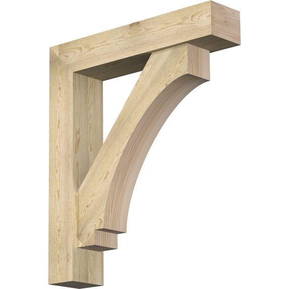 Ekena Millwork 8"W x 38"D x 44"H Imperial Block Rough Sawn Bracket w/ Offset Brace, Douglas Fir