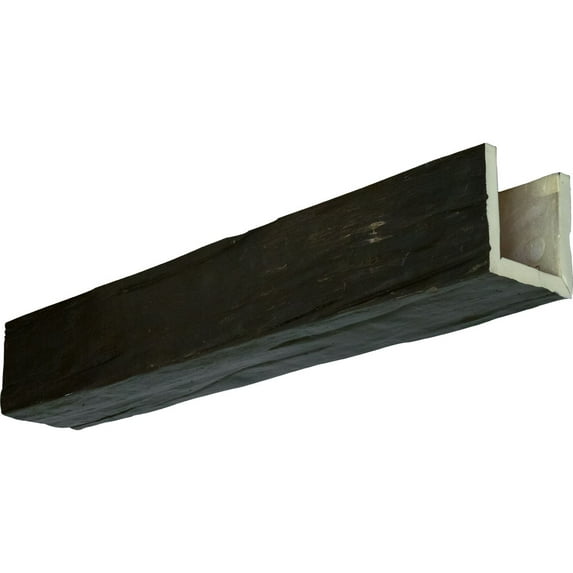 Ekena Millwork 8"W x 4"H x 8'L 3-Sided (U-beam) Riverwood Endurathane Faux Wood Ceiling Beam, Natural Ash