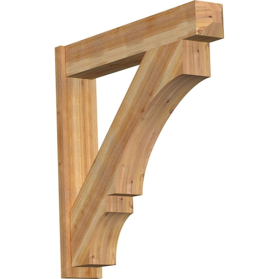 Ekena Millwork 8"W x 44"D x 44"H Balboa Rough Sawn Craftsman Outlooker, Western Red Cedar