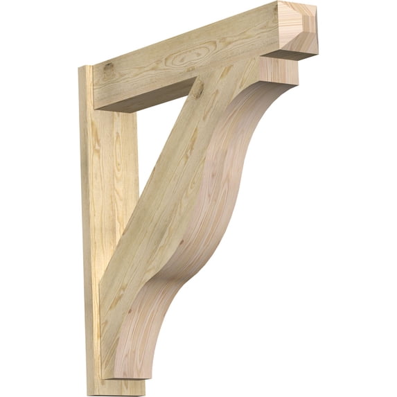 Ekena Millwork 8"W x 44"D x 44"H Funston Rough Sawn Craftsman Outlooker, Douglas Fir