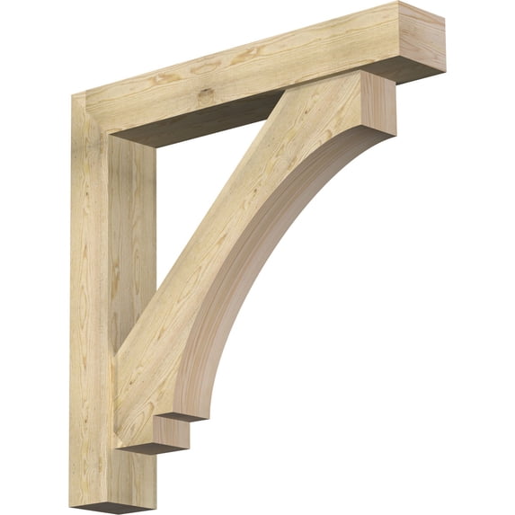 Ekena Millwork 8"W x 48"D x 48"H Imperial Block Rough Sawn Bracket w/ Offset Brace, Douglas Fir