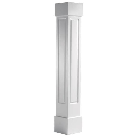 Ekena Millwork 8"W x 6'H Craftsman Classic Square Non-Tapered Raised Panel Column w/ Standard Capital & Base