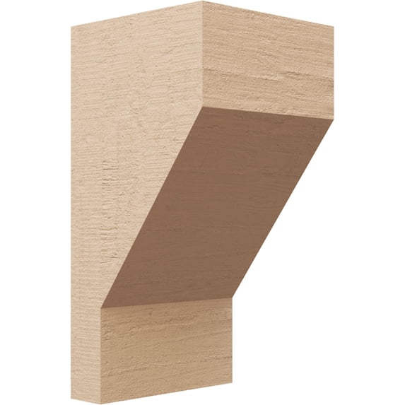 8"W x 8"D x 16"H Wide Clemmons Rough Cedar Woodgrain TimberThane Corbel, Primed Tan