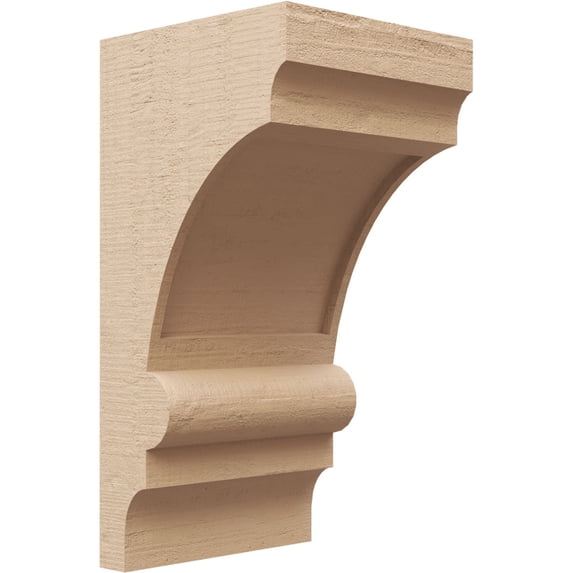 8"W x 8"D x 16"H Wide Diane Rough Cedar Woodgrain TimberThane Corbel, Primed Tan