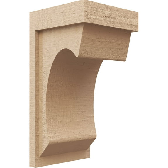8"W x 8"D x 16"H Wide Emerson Rough Cedar Woodgrain TimberThane Corbel, Primed Tan