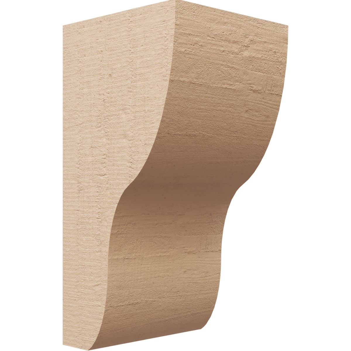 8"W x 8"D x 16"H Wide Greensboro Rough Cedar Woodgrain TimberThane Corbel, Primed Tan