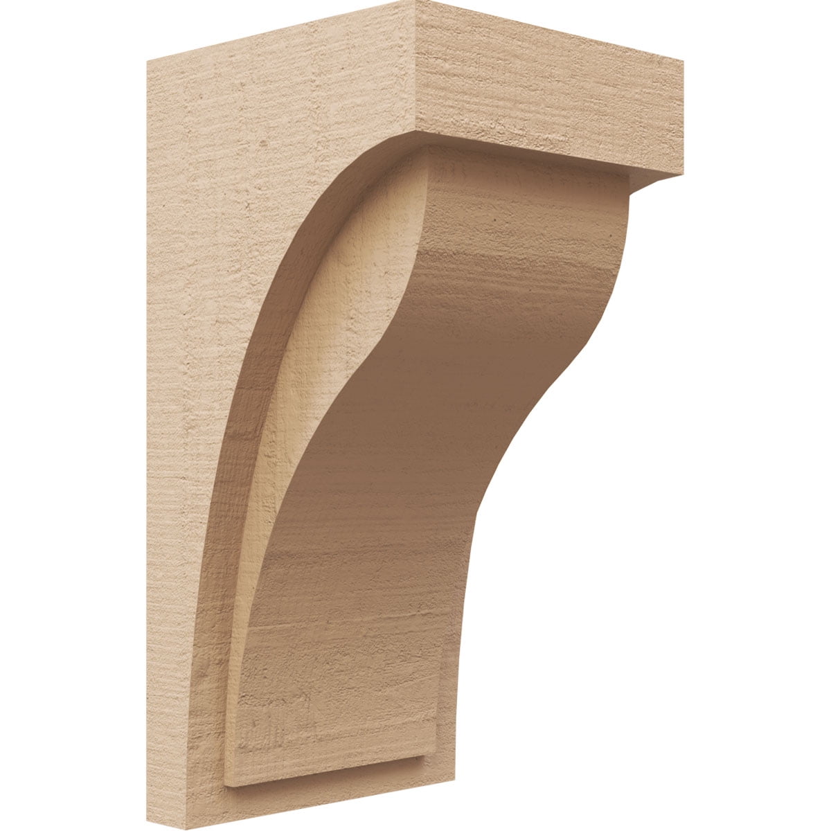 8"W x 8"D x 16"H Wide Helena Rough Cedar Woodgrain TimberThane Corbel, Primed Tan