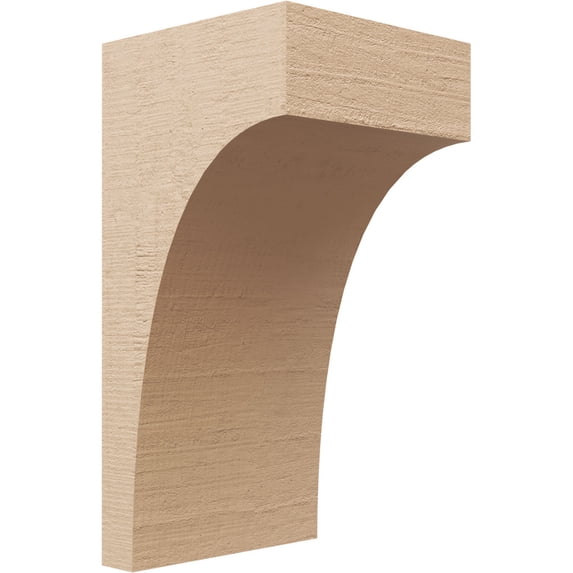 8"W x 8"D x 16"H Wide Huntington Rough Cedar Woodgrain TimberThane Corbel, Primed Tan