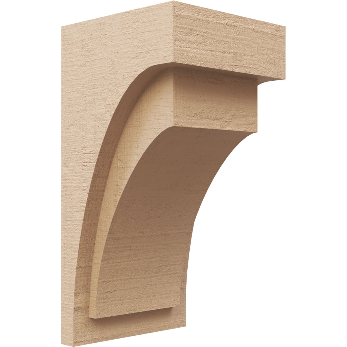 8"W x 8"D x 16"H Wide Rivera Rough Cedar Woodgrain TimberThane Corbel, Primed Tan