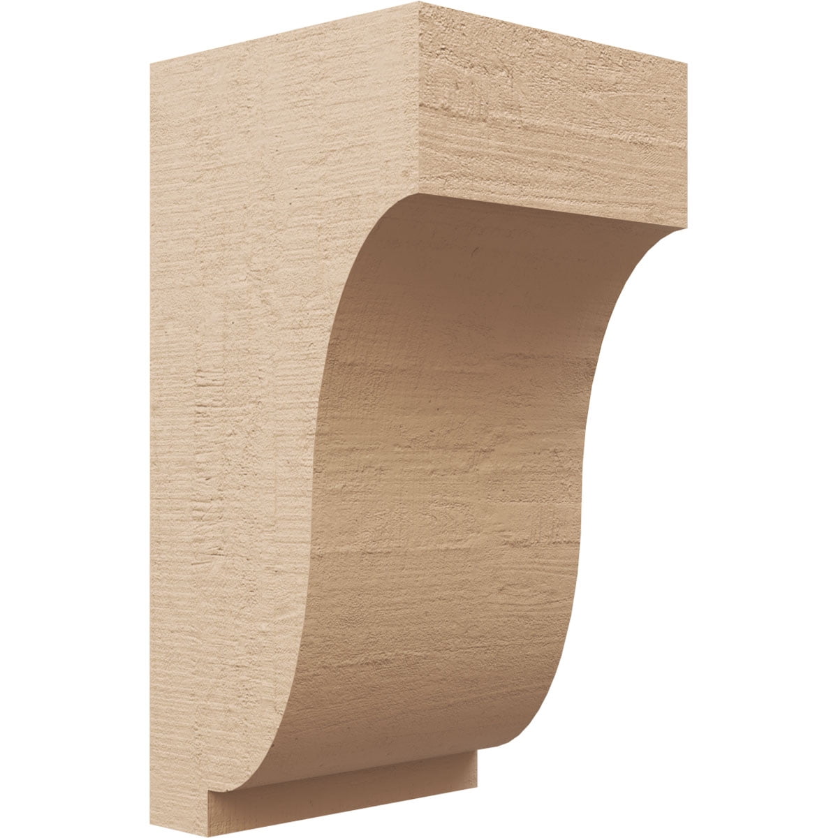 8"W x 8"D x 16"H Wide Van Buren Rough Cedar Woodgrain TimberThane Corbel, Primed Tan