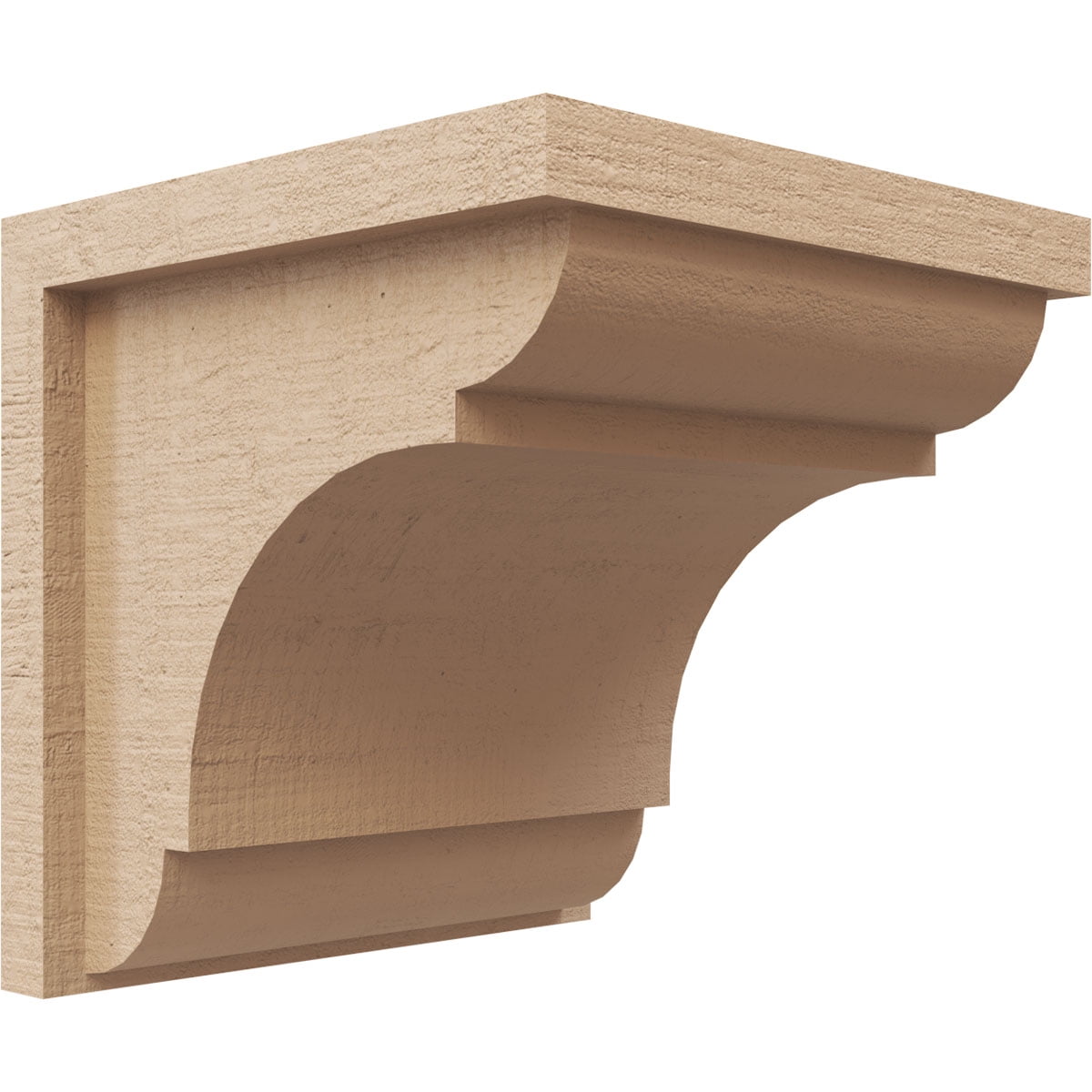 8"W x 8"D x 8"H Wide Bryant Rough Cedar Woodgrain TimberThane Corbel, Primed Tan