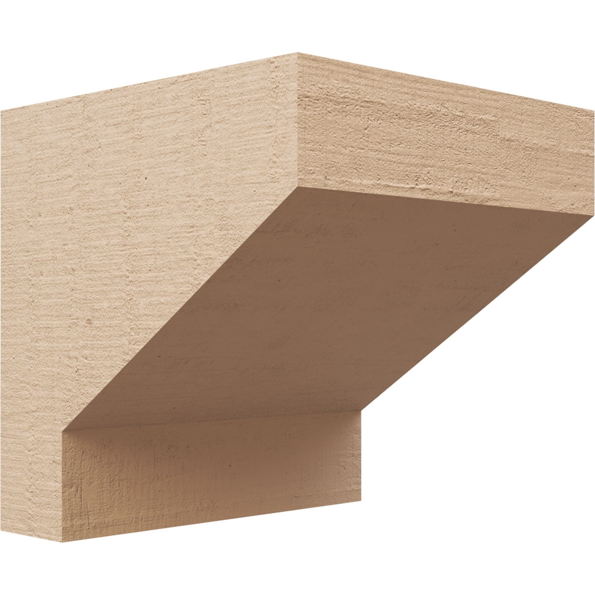 8"W x 8"D x 8"H Wide Clemmons Rough Cedar Woodgrain TimberThane Corbel, Primed Tan