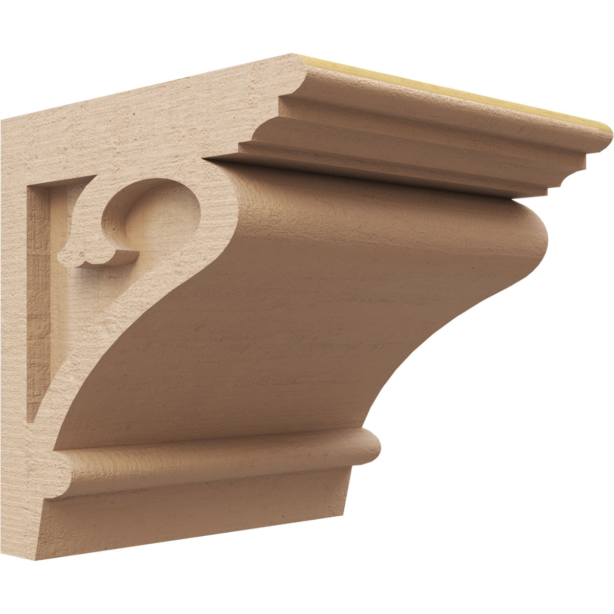 8"W x 8"D x 8"H Wide Mayflower Rough Cedar Woodgrain TimberThane Corbel, Primed Tan