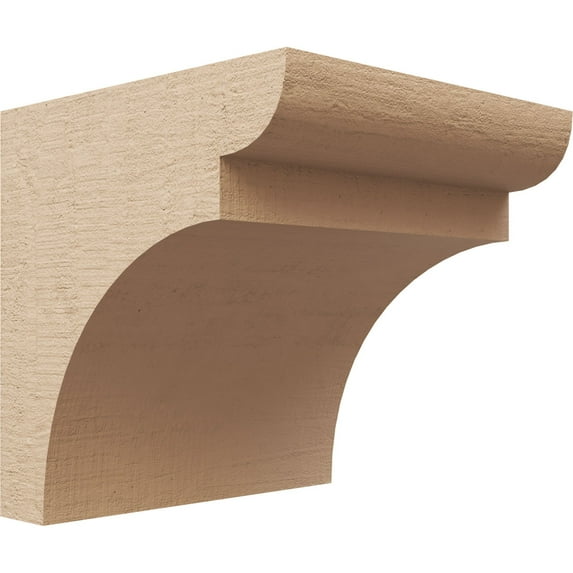8"W x 8"D x 8"H Wide Yorktown Rough Cedar Woodgrain TimberThane Corbel, Primed Tan