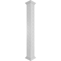 Ekena Millwork 8"W x 8'H Craftsman Classic Square Non-Tapered Coastal Fretwork Column w/ Crown Capital & Crown Base