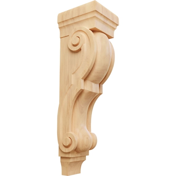 Ekena Millwork 8"W x 9"D x 30"H Large Jumbo Traditional Wood Corbel, Red Oak
