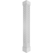Ekena Millwork 8"W x 9'H Craftsman Classic Square Non-Tapered Gilcrest Fretwork Column w/ Mission Capital & Mission Base