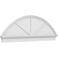 thumbnail image 1 of Ekena Millwork 80"W x 26-7/8"H x 2-3/4"P Segment Arch 3 Spoke Architectural Grade PVC Combination Pediment, 1 of 7