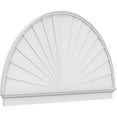 thumbnail image 1 of Ekena Millwork 80"W x 46-3/4"H x 2-3/4"P Half Round Sunburst Architectural Grade PVC Combination Pediment, 1 of 7
