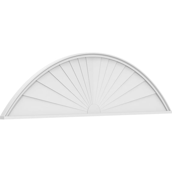 Ekena Millwork 86"W x 22-1/2"H x 2"P Segment Arch Sunburst Architectural Grade PVC Pediment