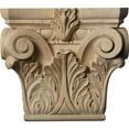 thumbnail image 1 of Ekena Millwork 9 1/2"W x 6"BW x 3 1/4"D x 8 3/8"H Medium Floral Roman Corinthian Capital (Fits Pilasters up to 5 5/8"W x 1 3/8"D), Alder (2-Pack), 1 of 1