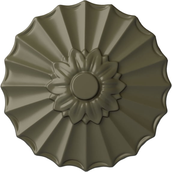 Ekena Millwork 9"OD x 1 3/8"P Shakuras Ceiling Medallion (Fits Canopies up to 1 3/8"), Hand-Painted Painted Turtle