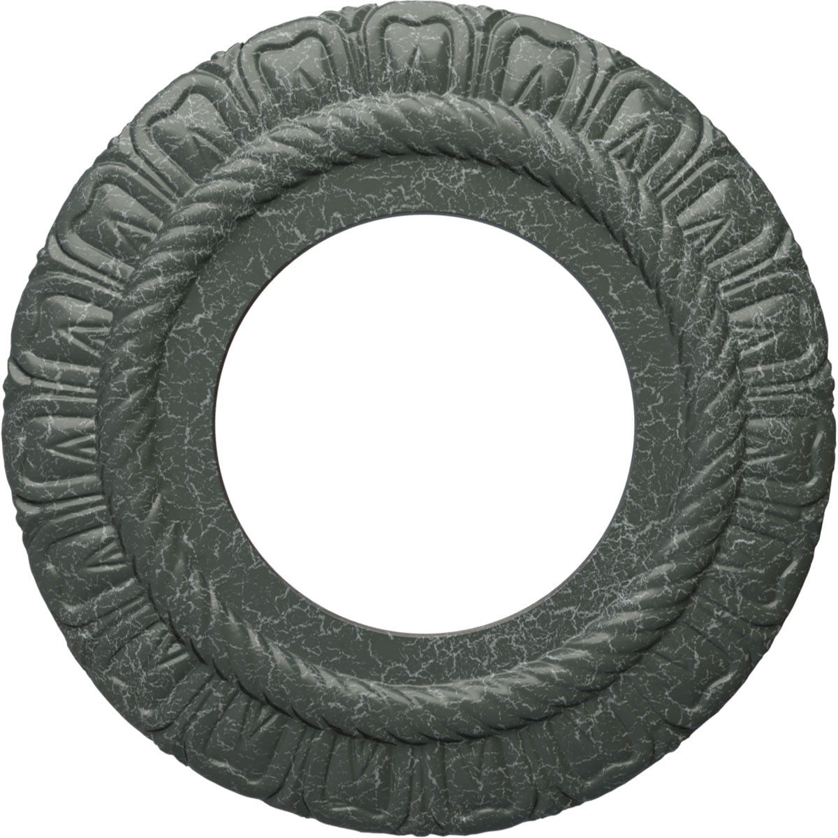 Ekena Millwork Piedmont Ceiling Medallion - Hand-Painted Athenian Green, 37"W X 26"H X 1-3/8"P, High-Density Material
