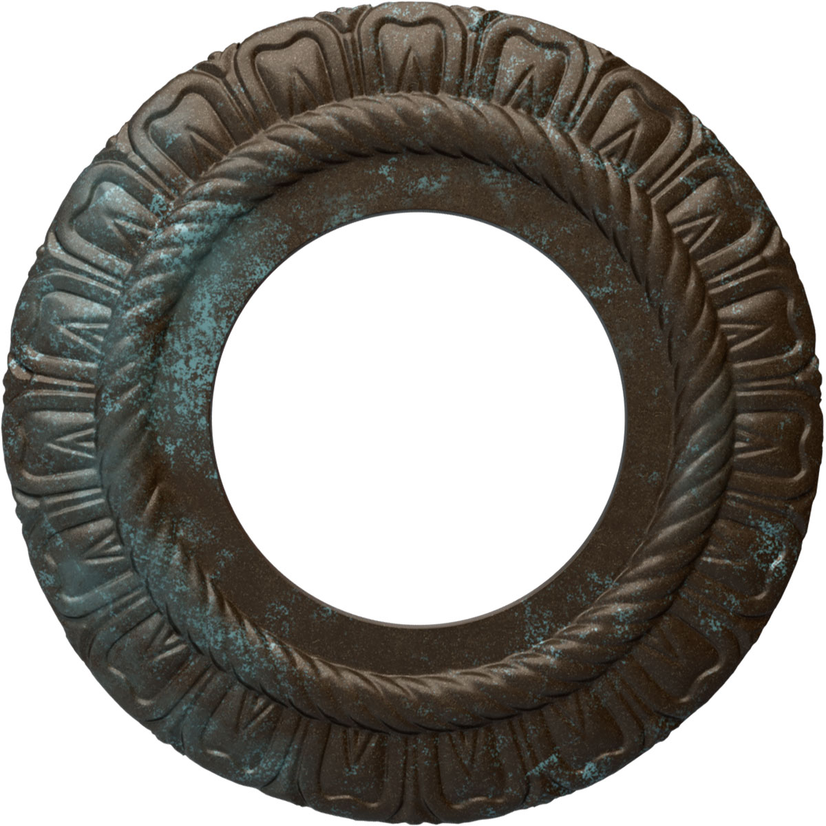 Ekena Millwork Claremont Ceiling Medallion – 9" OD X 4.5" ID X 0.5" P, Primed Urethane, Lightweight