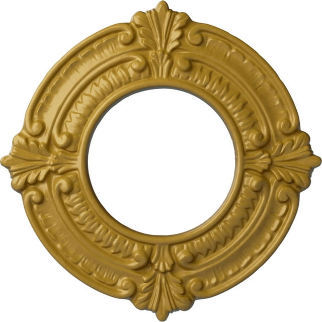 Ekena Millwork 9"OD x 4 1/8"ID x 5/8"P Benson Ceiling Medallion (Fits Canopies up to 4 1/8"), Hand-Painted Iridescent Gold