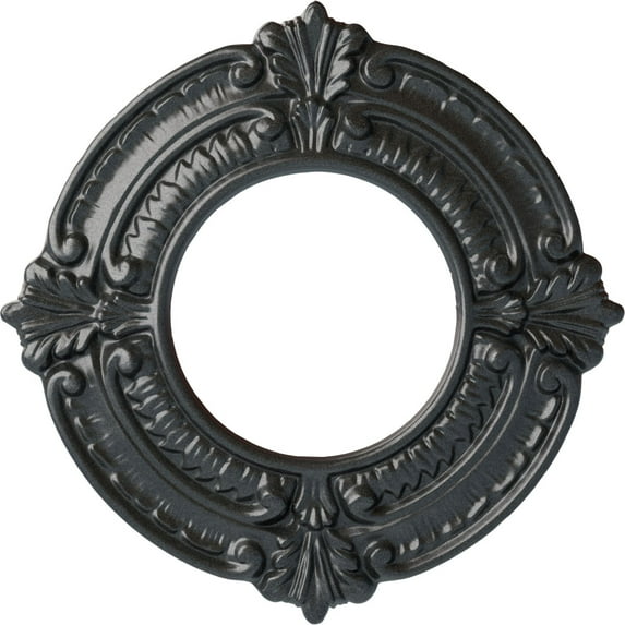 Ekena Millwork 9"OD x 4 1/8"ID x 5/8"P Benson Ceiling Medallion (Fits Canopies up to 4 1/8"), Hand-Painted Pewter