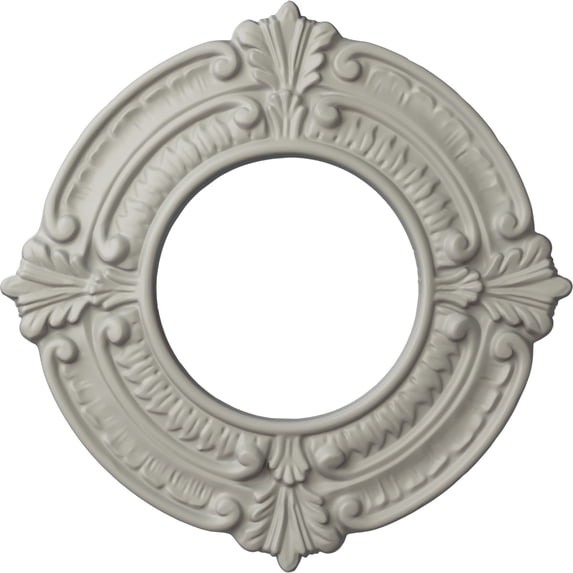 Ekena Millwork 9"OD x 4 1/8"ID x 5/8"P Benson Ceiling Medallion (Fits Canopies up to 4 1/8"), Hand-Painted Pot of Cream