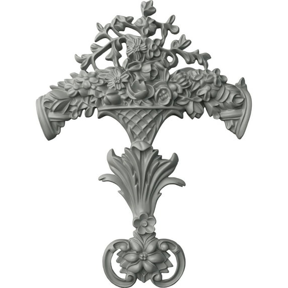 Ekena Millwork 9"W x 12 1/8"H x 1 1/4"P Lunel Center Onlay