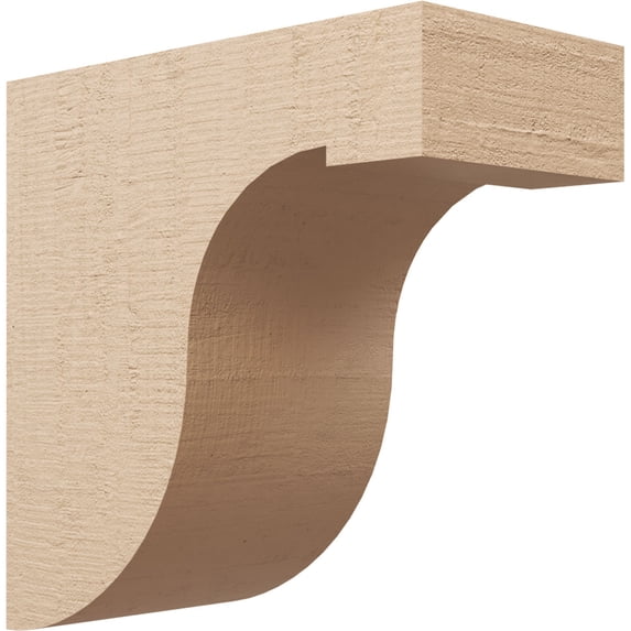 9"W x 18"D x 18"H Classic Del Monte Rough Cedar Woodgrain TimberThane Corbel, Primed Tan