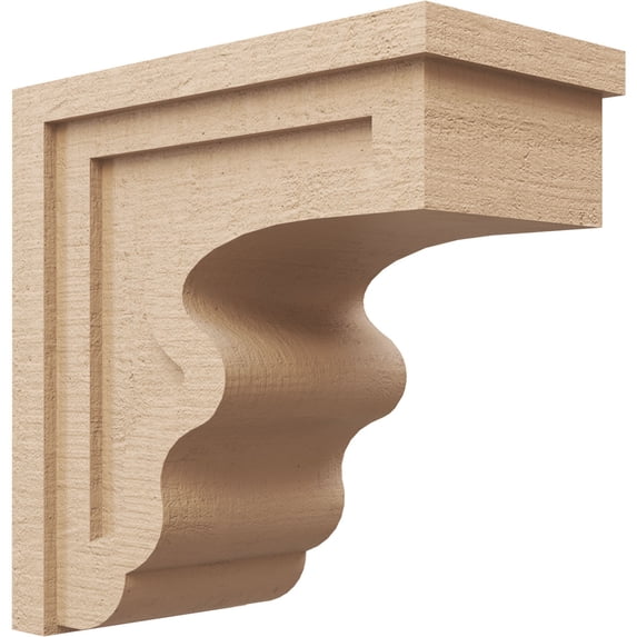 9"W x 18"D x 18"H Classic Highland Rough Cedar Woodgrain TimberThane Corbel, Primed Tan