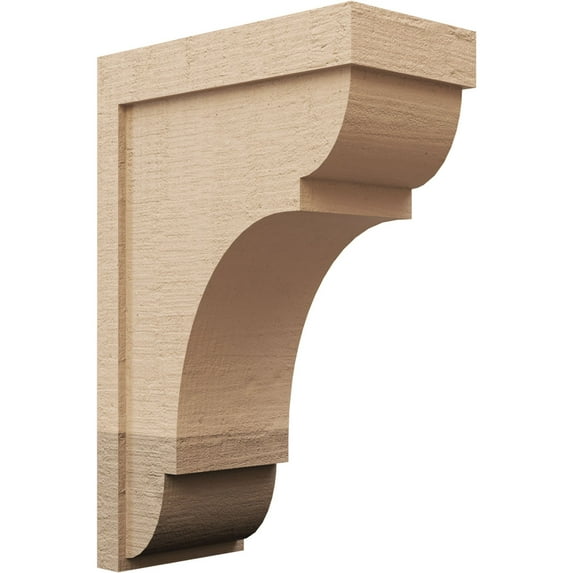 9"W x 18"D x 27"H Classic Bryant Rough Cedar Woodgrain TimberThane Corbel, Primed Tan