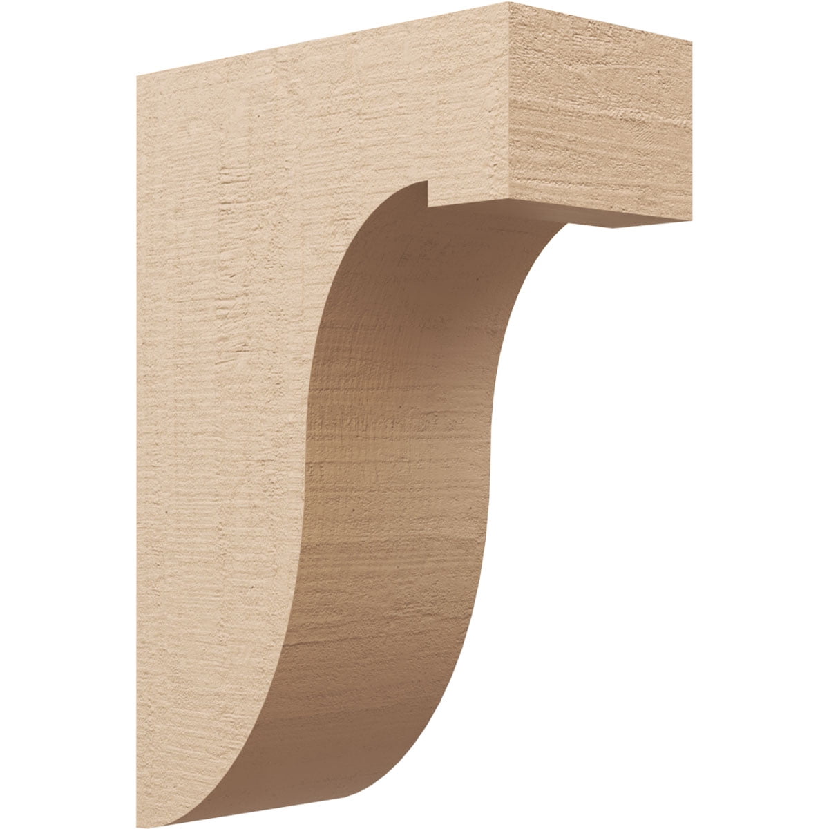 9"W x 18"D x 27"H Classic Del Monte Rough Cedar Woodgrain TimberThane Corbel, Primed Tan