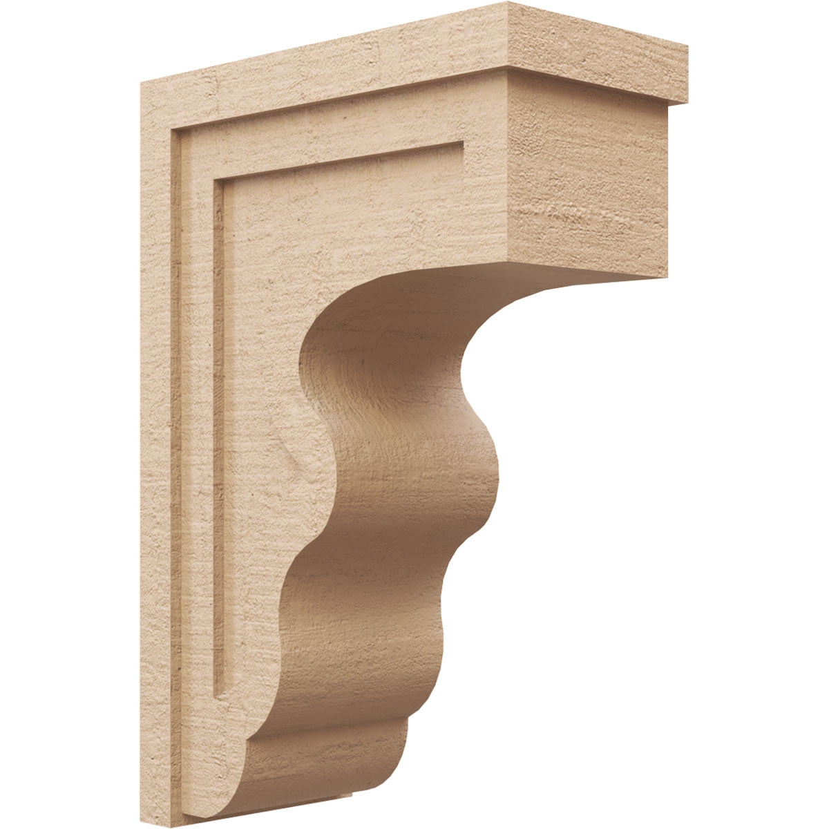 9"W x 18"D x 27"H Classic Highland Rough Cedar Woodgrain TimberThane Corbel, Primed Tan