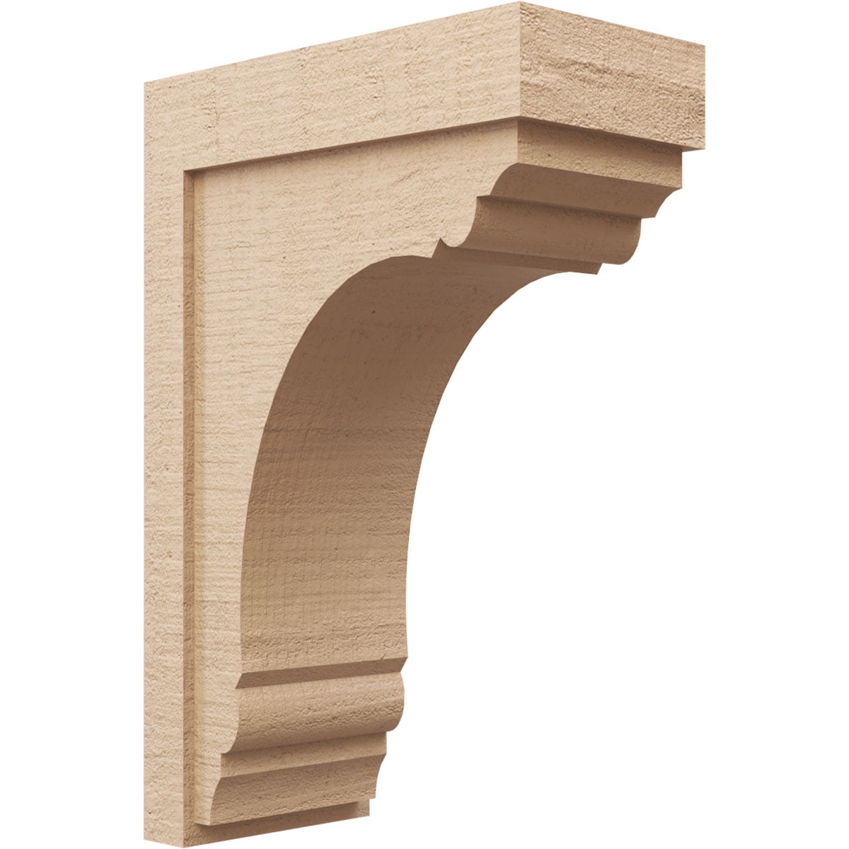 9"W x 18"D x 27"H Classic Warren Rough Cedar Woodgrain TimberThane Corbel, Primed Tan