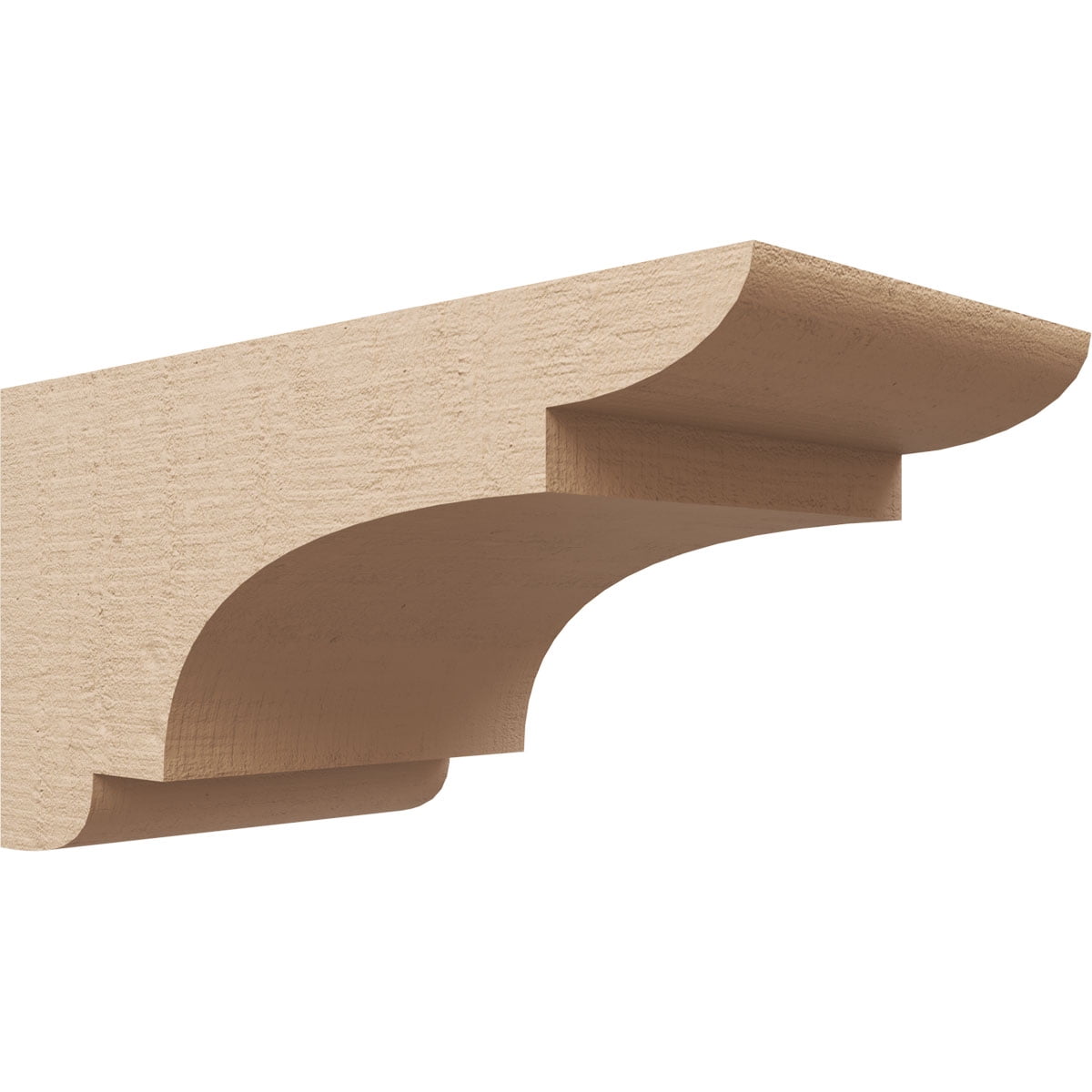 9"W x 18"D x 9"H Wide New Brighton Rough Cedar Woodgrain TimberThane Corbel, Primed Tan
