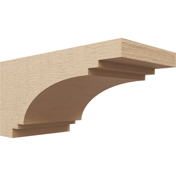 9"W x 18"D x 9"H Wide Pescadero Rough Cedar Woodgrain TimberThane Corbel, Primed Tan