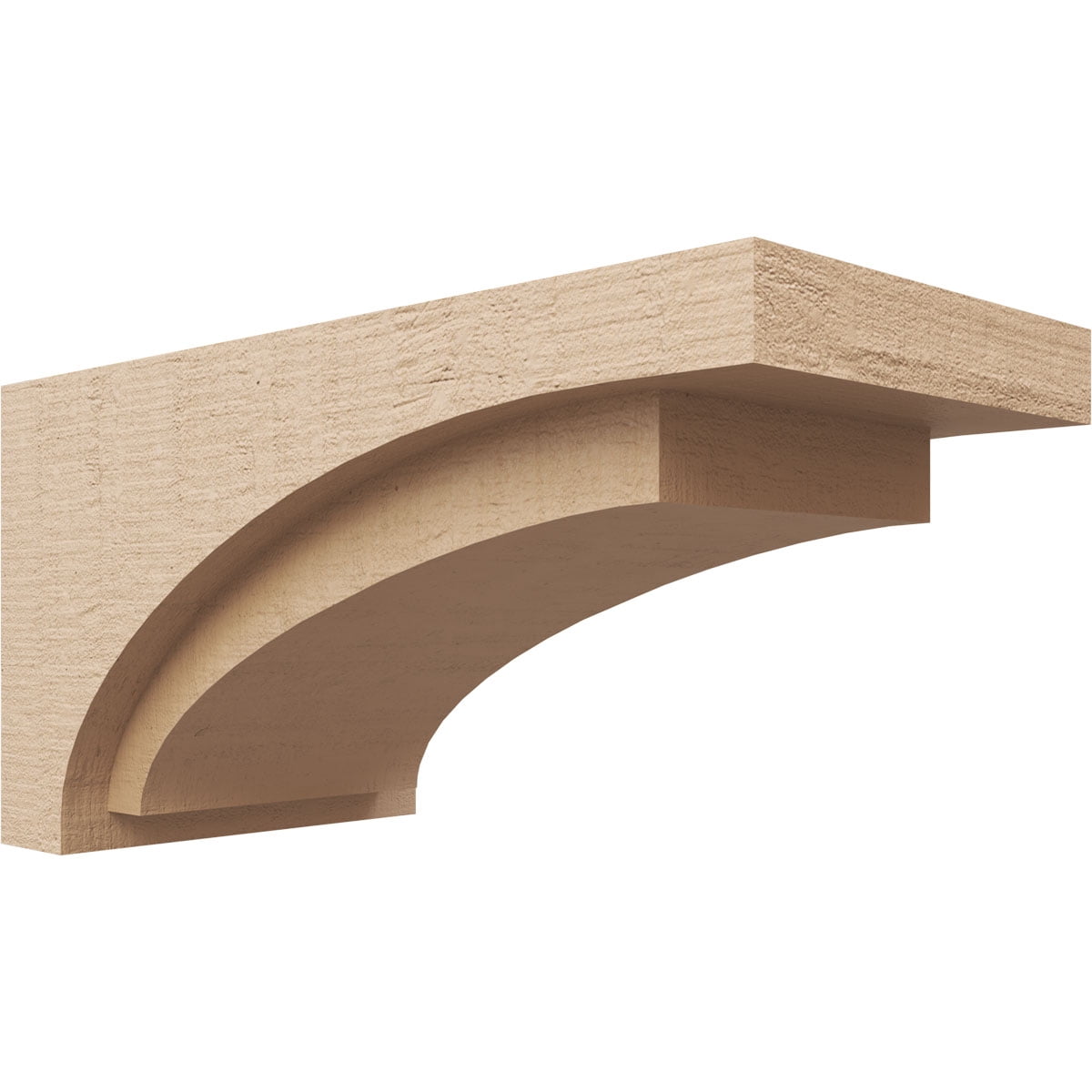 9"W x 18"D x 9"H Wide Rivera Rough Cedar Woodgrain TimberThane Corbel, Primed Tan