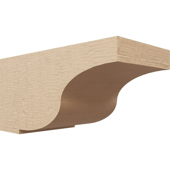 9"W x 18"D x 9"H Wide Van Buren Rough Cedar Woodgrain TimberThane Corbel, Primed Tan
