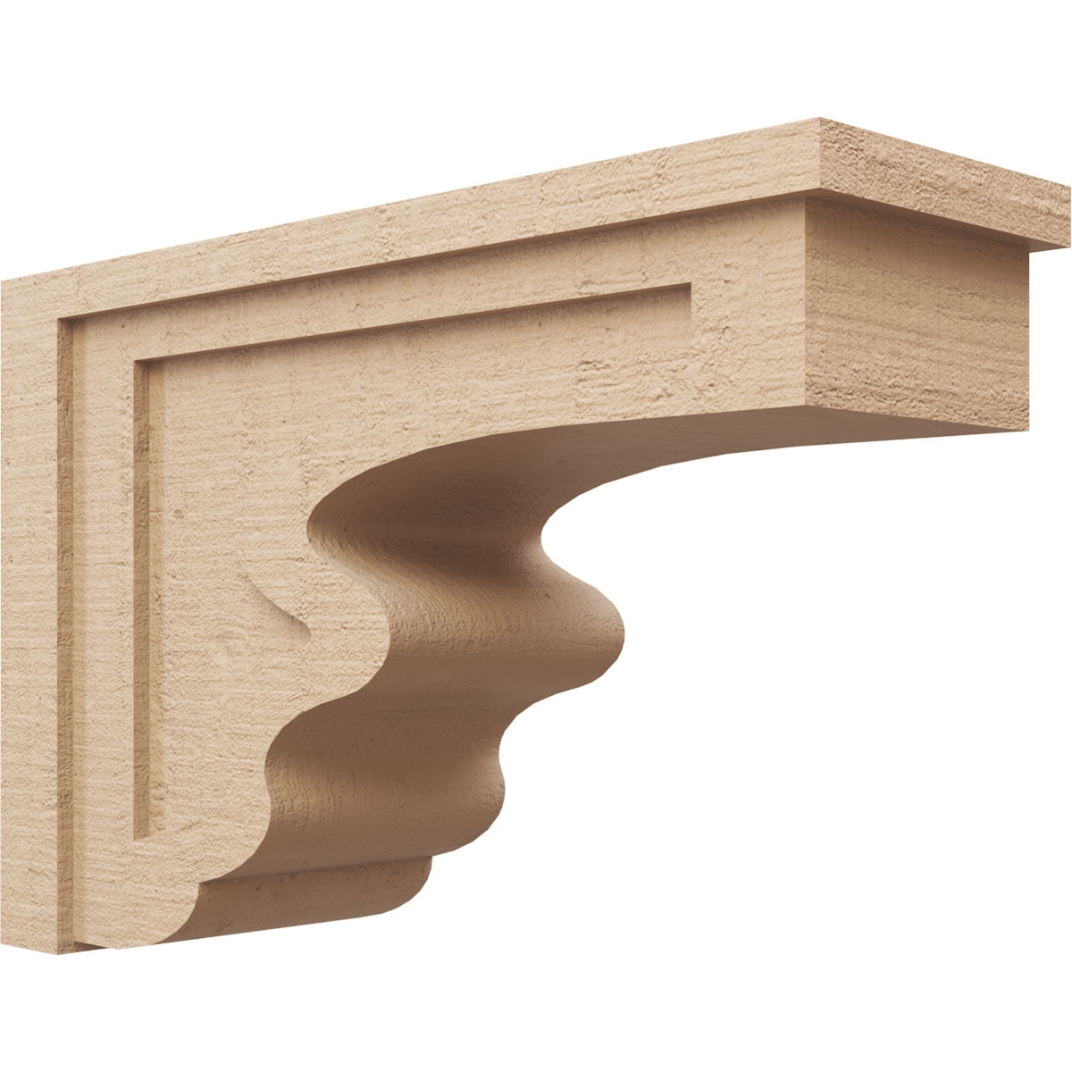 9"W x 27"D x 18"H Classic Highland Rough Cedar Woodgrain TimberThane Corbel, Primed Tan